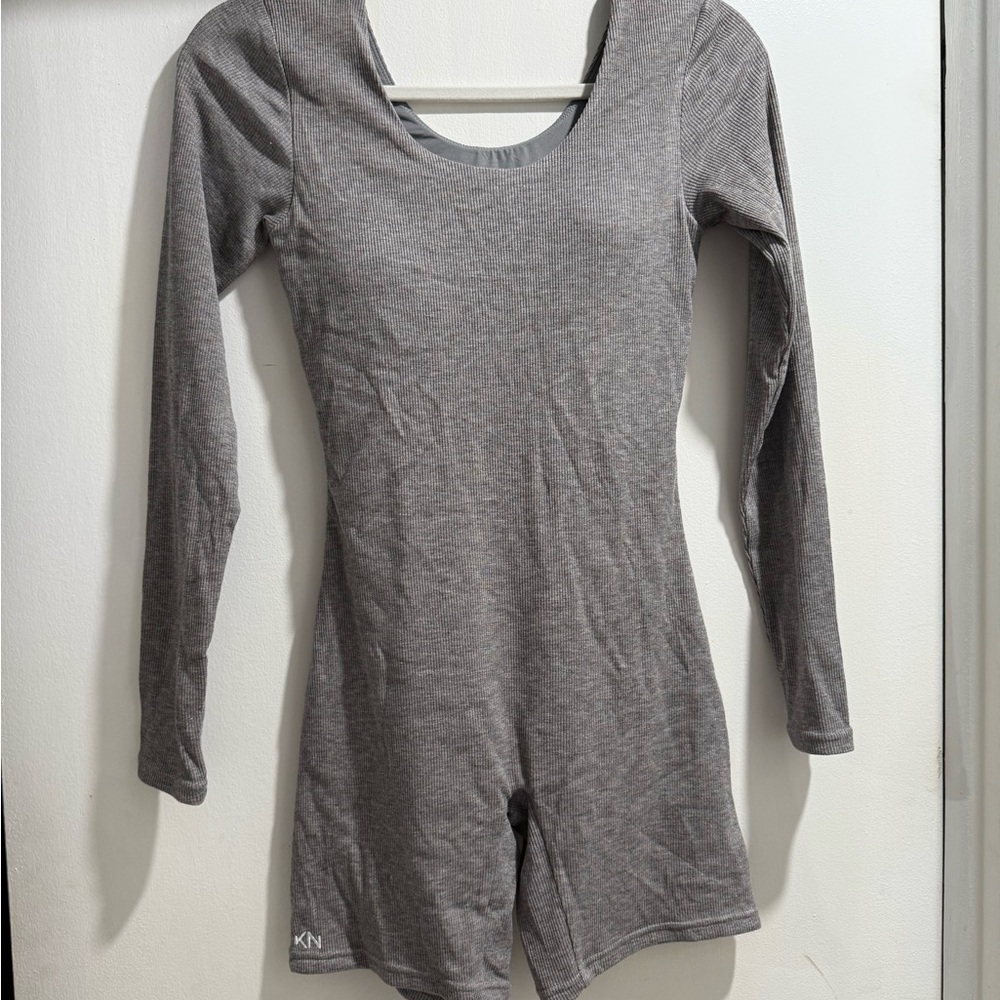 Klassy Network Gray Long Sleeve Romper